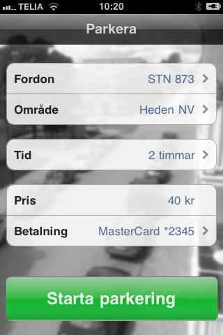 Parking App Main View